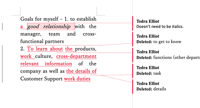 校正したワードドキュメント